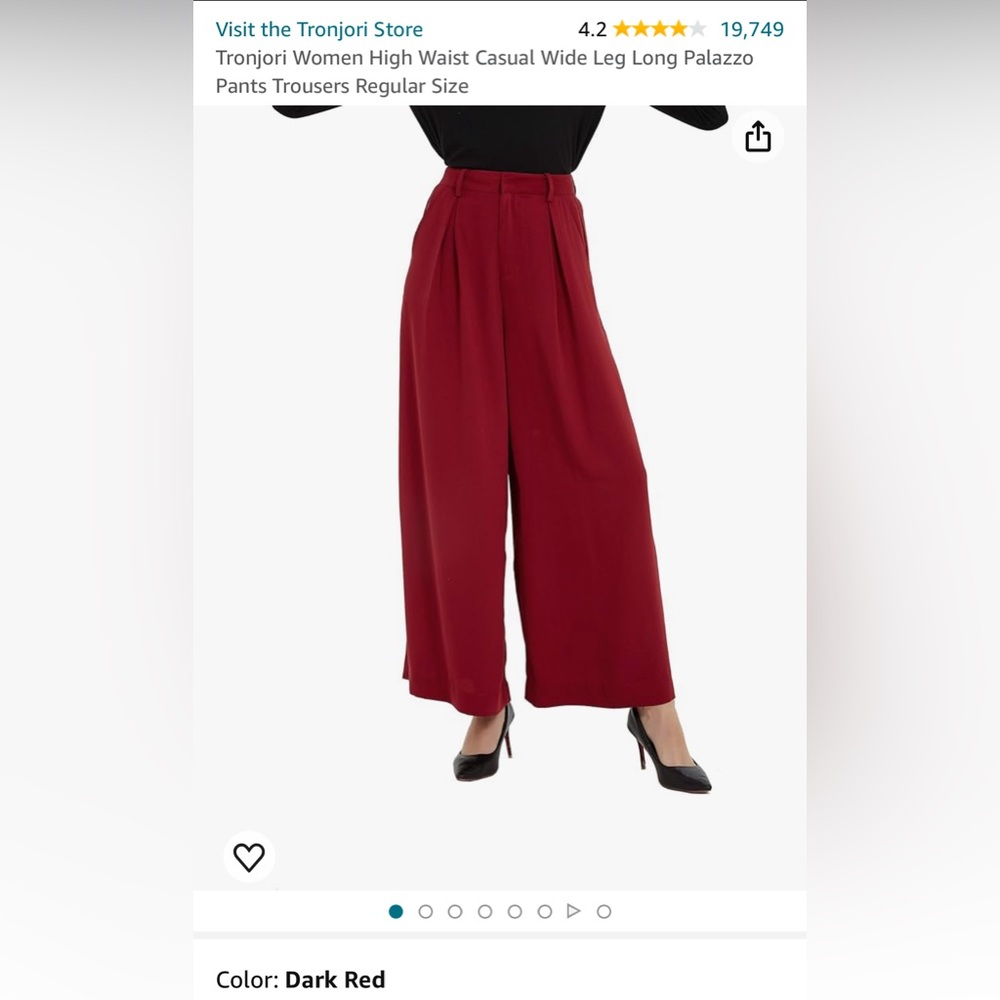 Tronjori Women High Waist Casual Wide Leg Long Palazzo Pants Trousers
